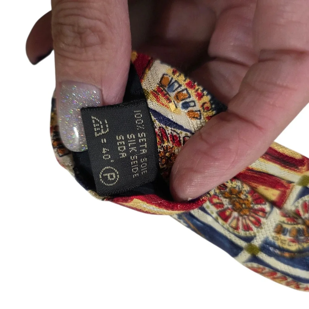 Ermenegildo Zegna Mens‎ Necktie Multicolor Silk Floral Preppy Bohemian Classic